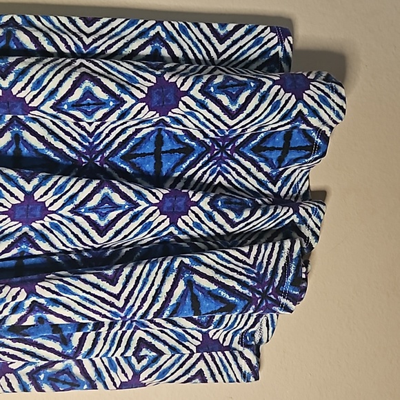 Cable & Guage Geo Diamond Blue White Keyhole Back High Neck Sleeveless Tank Lg - Picture 3 of 6